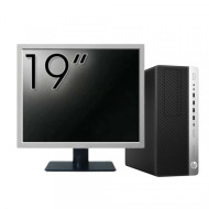 Pachet Calculator Second Hand HP EliteDesk 800 G3 Tower, Intel Core i3-6100 3.70GHz, 8GB DDR4, 256GB SSD, DVD-ROM + Monitor 19"