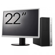 Pachet Calculator Second Hand HP EliteDesk 800 G3 Tower, Intel Core i3-6100 3.70GHz, 8GB DDR4, 256GB SSD, DVD-ROM + Monitor 22"