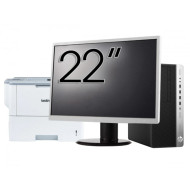 Pachet Calculator Second Hand HP EliteDesk 800 G3 Tower, Intel Core i3-6100 3.70GHz, 8GB DDR4, 256GB SSD, DVD-ROM + Monitor 22" & Imprimanta Brother HL-L6300DW