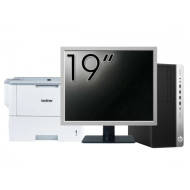 Pachet Calculator Second Hand HP EliteDesk 800 G3 Tower, Intel Core i3-6100 3.70GHz, 8GB DDR4, 256GB SSD, DVD-ROM + Monitor 19" & Imprimanta Brother HL-L6300DW