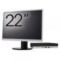 Pachet Calculator Second Hand HP EliteDesk 800 G3 Mini PC, Intel Core i5-6500T 2.50GHz, 8GB DDR4, 256GB SSD + Monitor 22"