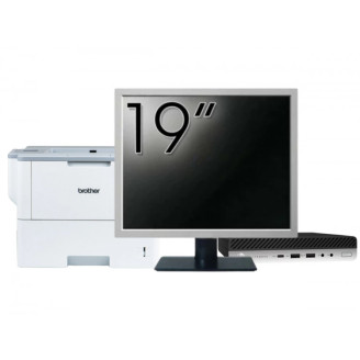 Pachet Calculator Second Hand HP EliteDesk 800 G3 Mini PC, Intel Core i5-6500T 2.50GHz, 16GB DDR4, 512GB SSD + Monitor 19" & Imprimanta Brother HL-L6300DW