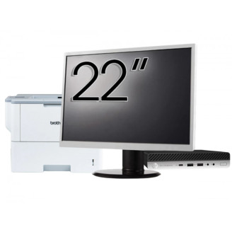 Pachet Calculator Second Hand HP EliteDesk 800 G3 Mini PC, Intel Core i5-6500T 2.50GHz, 16GB DDR4, 256GB SSD + Monitor 22" & Imprimanta Brother HL-L6300DW