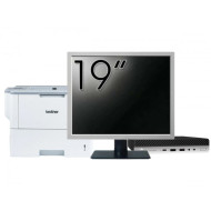 Pachet Calculator Second Hand HP EliteDesk 800 G3 Mini PC, Intel Core i5-6500T 2.50GHz, 16GB DDR4, 256GB SSD + Monitor 19" & Imprimanta Brother HL-L6300DW