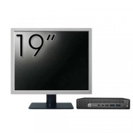 Pachet PC Second Hand HP Elitedesk 800 G2 Mini PC, Intel Core i5-6500T 2.50GHz, 8GB DDR4, 256GB SSD + Monitor 19"