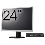 Pachet PC Second Hand HP Elitedesk 800 G2 Mini PC, Intel Core i5-6500T 2.50GHz, 8GB DDR4, 256GB SSD + Monitor 24"