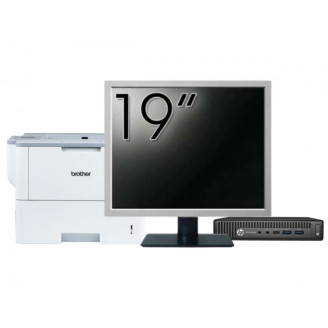 Pachet PC Second Hand HP Elitedesk 800 G2 Mini PC, Intel Core i5-6500T 2.50GHz, 8GB DDR4, 256GB SSD + Monitor 19" & Imprimanta Brother HL-L6300DW