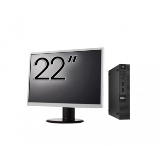 Pachet Calculator Second Hand DELL OptiPlex 9020 Mini PC, Intel Core i5-4590T 2.00GHz, 8GB DDR3, 128GB SSD + Monitor 22 Inch