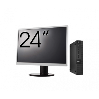 Pachet Calculator Second Hand DELL OptiPlex 9020 Mini PC, Intel Core i5-4590T 2.00GHz, 8GB DDR3, 128GB SSD + Monitor 24 Inch