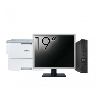 Pachet Calculator Second Hand DELL OptiPlex 9020 Mini PC, Intel Core i5-4590T 2.00GHz, 8GB DDR3, 128GB SSD + Monitor 19 Inch + Imprimanta Brother HL-L6300DW
