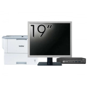 Pachet Calculator Second Hand HP EliteDesk 800 G2 Mini PC, Intel Core i3-6100T 3.20GHz, 8GB DDR4, 256GB SSD + Monitor 19" & Imprimanta Brother HL-L6300DW