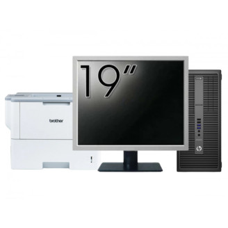 Pachet Calculator Second Hand HP 800 G2 Tower, Intel Core i5-6500 3.20GHz, 16GB DDR4, 512GB SSD + Monitor 19" & Imprimanta Brother HL-L6300DW