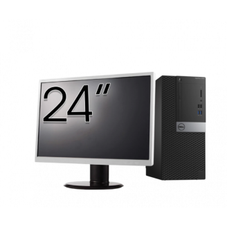 Pachet Calculator Second Hand DELL Optiplex 3040 Tower, Intel Core i3-6100 3.70GHz, 4GB DDR3, 500GB HDD + Monitor 24"