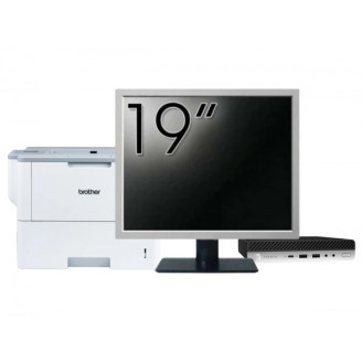 Pachet Calculator Second Hand HP ProDesk 600 G5 Mini, Intel Core i5-8500T 2.10 - 3.50GHz, 8GB DDR4, 256GB SSD + Monitor 19" & Imprimanta Brother HL-L6300DW