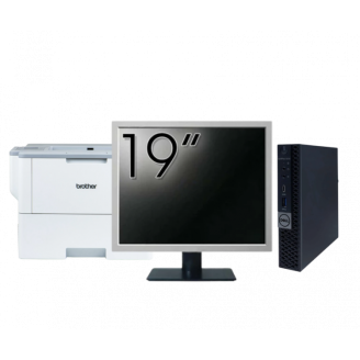 Calculator Second Hand DELL OptiPlex 5070 Mini, Intel Core i3-8100T 3.10GHz, 8GB DDR4, 128GB SSD + Monitor 19" + Imprimanta Brother HL-L6300DW