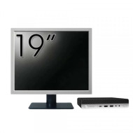 Pachet Calculator Second Hand HP ProDesk 600 G3 Mini PC, Intel Core i5-6500T 2.50GHz, 8GB DDR4, 512GB SSD + Monitor 19"