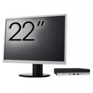 Pachet Calculator Second Hand HP ProDesk 600 G3 Mini PC, Intel Core i5-6500T 2.50GHz, 8GB DDR4, 512GB SSD + Monitor 22"