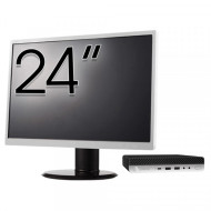 Pachet Calculator Second Hand HP ProDesk 600 G3 Mini PC, Intel Core i5-6500T 2.50GHz, 8GB DDR4, 512GB SSD + Monitor 24"