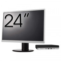 Pachet Calculator Second Hand HP ProDesk 600 G3 Mini PC, Intel Core i5-6500T 2.50GHz, 8GB DDR4, 512GB SSD + Monitor 24"