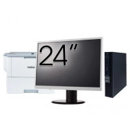 Calculator Second Hand DELL OptiPlex 5070 Mini, Intel Core i3-8100T 3.10GHz, 8GB DDR4, 128GB SSD + Monitor 24" + Imprimanta Brother HL-L6300DW