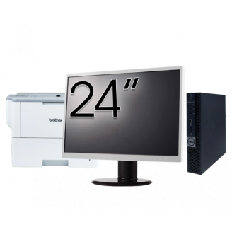 Calculator Second Hand DELL OptiPlex 5070 Mini, Intel Core i3-8100T 3.10GHz, 8GB DDR4, 128GB SSD + Monitor 24" + Imprimanta Brother HL-L6300DW