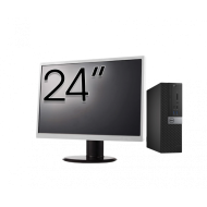 Pachet Calculator Second Hand DELL OptiPlex 7040 SFF, Intel Core i3-6100 3.70GHz, 8GB DDR4, 256GB SSD + Monitor 24"
