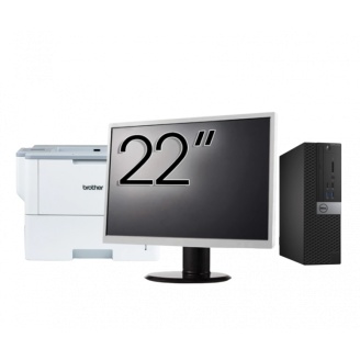 Pachet Calculator Second Hand DELL OptiPlex 7040 SFF, Intel Core i3-6100 3.70GHz, 8GB DDR4, 256GB SSD + Monitor 22" + Imprimanta Brother HL-L6300DW