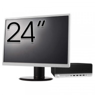 Pachet Calculator Second Hand HP ProDesk 600 G3 SFF, Intel Core i3-7100 3.90GHz, 8GB DDR4, 240GB SSD + Monitor 24"