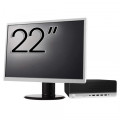 Pachet Calculator Second Hand HP ProDesk 600 G3 SFF, Intel Core i3-6100 3.70GHz, 8GB DDR4, 256GB SSD, DVD-ROM + Monitor 22"