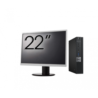 Pachet Calculator Second Hand DELL OptiPlex 7050 Mini PC, Intel Core i5-7500T 2.70 - 3.30GHz, 16GB DDR4, 256GB SSD + Monitor 22"
