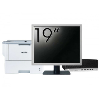 Pachet Calculator Second Hand HP ProDesk 600 G3 SFF, Intel Core i3-6100 3.70GHz, 8GB DDR4, 256GB SSD, DVD-ROM + Monitor 19" & Imprimanta Brother HL-L6300DW