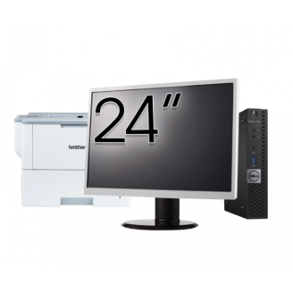 Pachet Calculator Second Hand DELL OptiPlex 7050 Mini PC, Intel Core i5-7500T 2.70 - 3.30GHz, 16GB DDR4, 256GB SSD + Monitor 24" + Imprimanta Brother HL-L6300DW