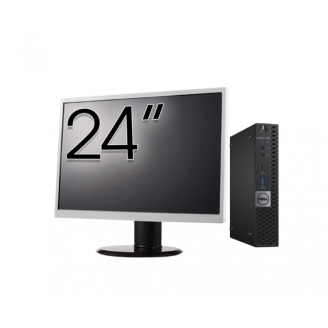 Pachet Calculator Second Hand DELL OptiPlex 7050 Mini PC, Intel Core i5-7500T 2.70 - 3.30GHz, 8GB DDR4, 256GB SSD + Monitor 24"