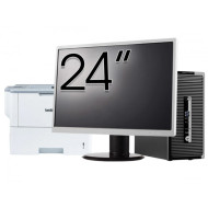Pachet Calculator Second Hand HP ProDesk 490 G3 Tower, Intel Core i5-6400 2.70GHz, 8GB DDR3, 500GB HDD, DVD-ROM  + Monitor 24" & Imprimanta Brother HL-L6300DW