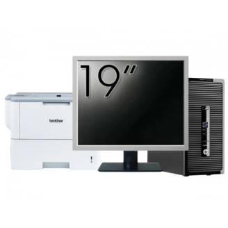 Pachet Calculator Second Hand HP ProDesk 490 G3 Tower, Intel Core i5-6400 2.70GHz, 8GB DDR3, 500GB HDD, DVD-ROM  + Monitor 19" & Imprimanta Brother HL-L6300DW
