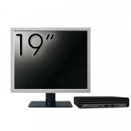 Pachet Calculator Second Hand HP ProDesk 400 G6 Mini, Intel Core i5-10500T 2.30 - 3.80GHz, 8GB DDR4, 256GB SSD + Monitor 19"