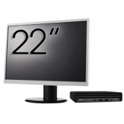 Pachet Calculator Second Hand HP ProDesk 400 G6 Mini, Intel Core i5-10500T 2.30 - 3.80GHz, 8GB DDR4, 256GB SSD + Monitor 22"