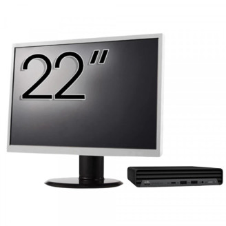 Pachet Calculator Second Hand HP ProDesk 400 G6 Mini, Intel Core i5-10500T 2.30 - 3.80GHz, 8GB DDR4, 256GB SSD + Monitor 22"