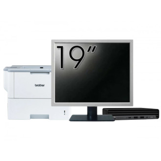 Pachet Calculator Second Hand HP ProDesk 400 G6 Mini, Intel Core i5-10500T 2.30 - 3.80GHz, 8GB DDR4, 256GB SSD + Monitor 19" & Imprimanta Brother HL-L6300DW