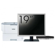 Pachet Calculator Second Hand HP ProDesk 400 G5 Mini PC, Intel Core i5-8500T 2.10 - 3.50GHz, 16GB DDR4, 512GB SSD + Monitor 19" & Imprimanta Brother HL-L6300DW