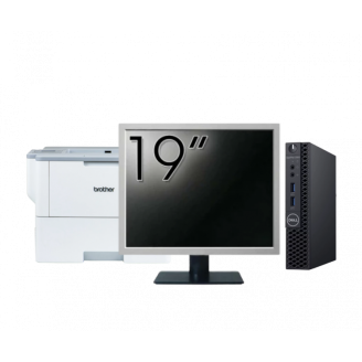 Pachet Calculator Second Hand DELL OptiPlex 3060 MiniPC, Intel Core i3-8100T 3.10GHz, 8GB DDR4, 256GB SSD + Monitor 19" + Imprimanta Brother HL-L6300DW