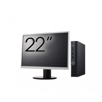 Pachet Calculator Second Hand DELL OptiPlex 3060 MiniPC, Intel Core i3-8100T 3.10GHz, 8GB DDR4, 256GB SSD + Monitor 22"