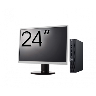 Pachet Calculator Second Hand DELL OptiPlex 3060 MiniPC, Intel Core i3-8100T 3.10GHz, 8GB DDR4, 256GB SSD + Monitor 24"