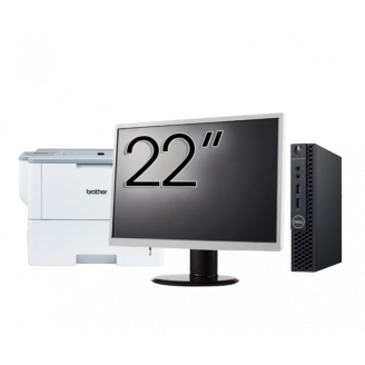 Pachet Calculator Second Hand DELL OptiPlex 3060 MiniPC, Intel Core i3-8100T 3.10GHz, 8GB DDR4, 256GB SSD + Monitor 22" + Imprimanta Brother HL-L6300DW