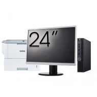 Pachet Calculator Second Hand DELL OptiPlex 3060 MiniPC, Intel Core i3-8100T 3.10GHz, 8GB DDR4, 256GB SSD + Monitor 24" + Imprimanta Brother HL-L6300DW