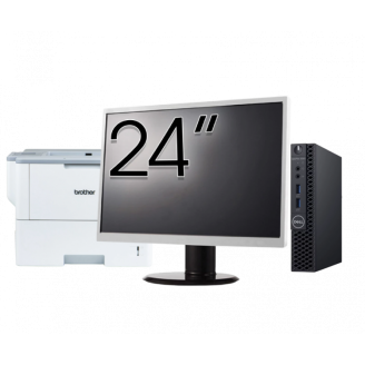 Pachet Calculator Second Hand DELL OptiPlex 3060 MiniPC, Intel Core i3-8100T 3.10GHz, 8GB DDR4, 256GB SSD + Monitor 24" + Imprimanta Brother HL-L6300DW