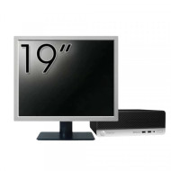 Pachet Calculator Second Hand HP ProDesk 400 G4 SFF, Intel Core i5-7500 3.40GHz, 8GB DDR4, 256GB SSD + Monitor 19"