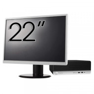 Pachet Calculator Second Hand HP ProDesk 400 G4 SFF, Intel Core i5-7500 3.40GHz, 8GB DDR4, 256GB SSD + Monitor 22"