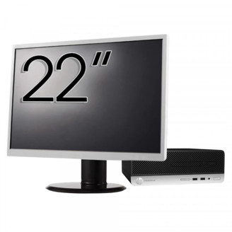 Pachet Calculator Second Hand HP ProDesk 400 G4 SFF, Intel Core i5-7500 3.40GHz, 8GB DDR4, 256GB SSD + Monitor 22"