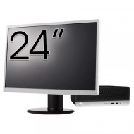 Pachet Calculator Second Hand HP ProDesk 400 G4 SFF, Intel Core i5-7500 3.40GHz, 8GB DDR4, 256GB SSD + Monitor 24"